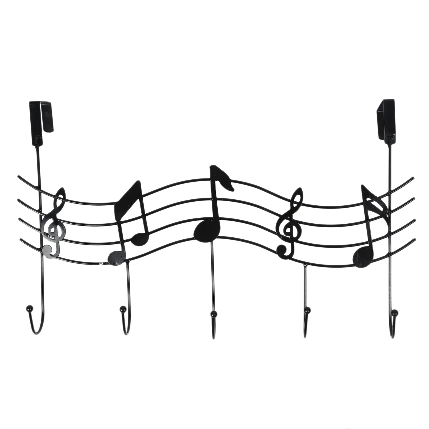 

Creative Iron Musical Note Gate Hook Strong Wall Hanger Hook Free Nail (Black)