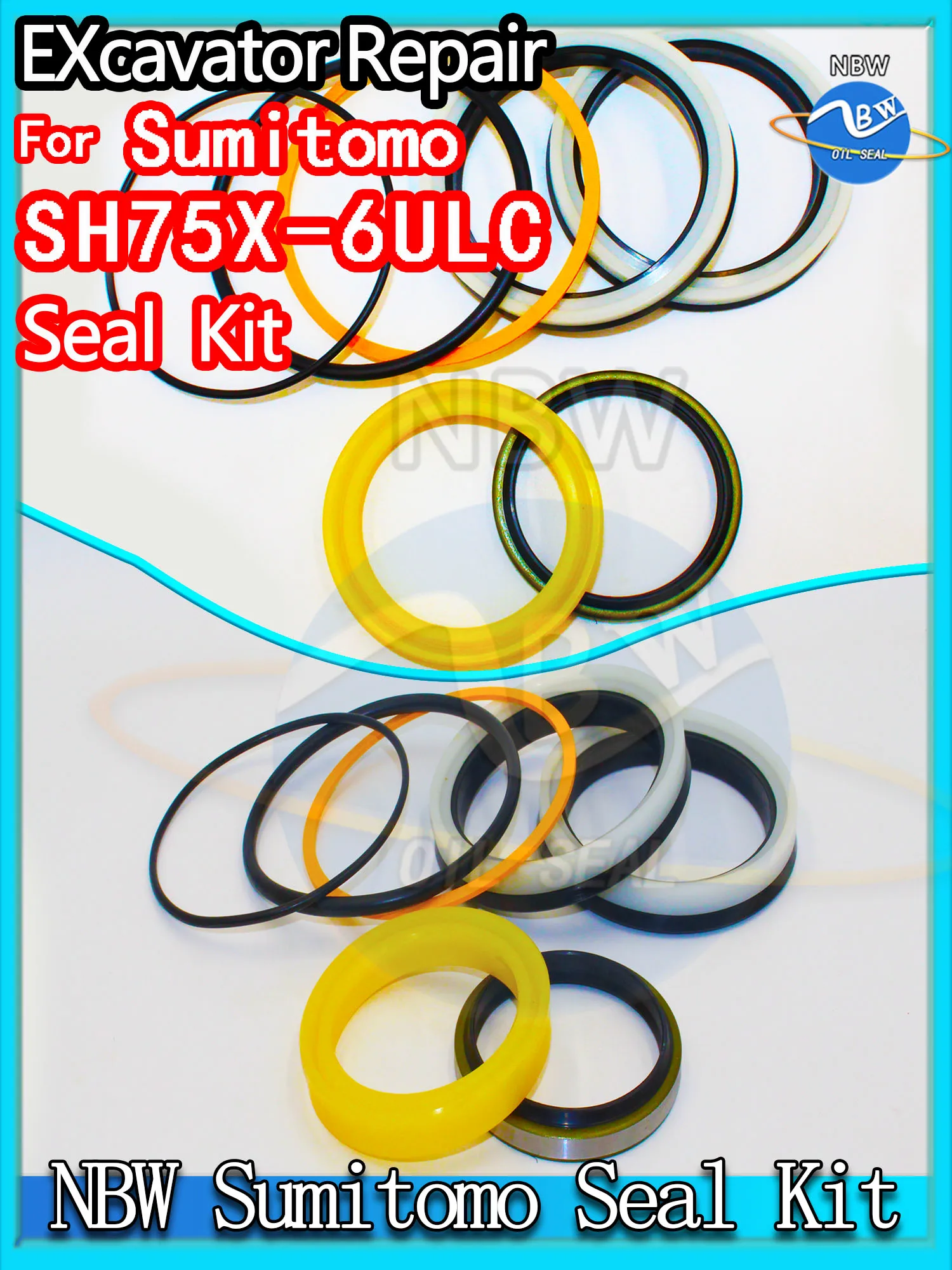 

For Sumitomo SH75X-6ULC Excavator Oil Seal Kit High Quality Repair SH75X 6ULC Dust Bushing Control Pilot Valve Blade TRAVEL BOOM