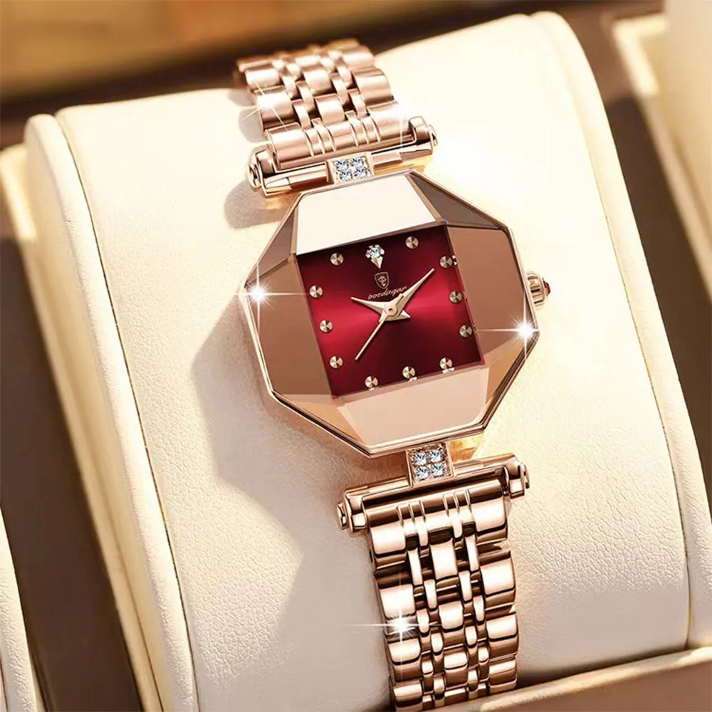 Enlarge POEDAGAR Luxury Fashion Women's Watch High Quality Casual Diamond Stainless Steel Waterproof Quartz Watch for Women reloj mujer