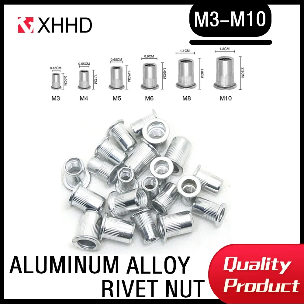 

Заклепки из алюминиевого сплава, гайки Rivetnut, плоская головка, Резьбовая вставка, набор в ассортименте, металлические детали