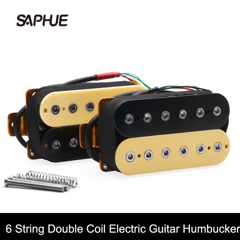 

6 String Electric Guitar Pickups Humbucker Dual in Line Adjustable 12pcs Hex Screw Pickup Ivory/Black