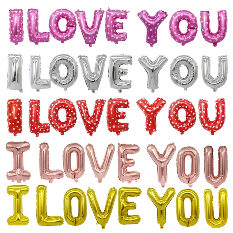 

16inch I Love You Letter Foil Balloon Valentine Days Decoration Mariage Party Wedding Balloons Wedding Anniversary Supplies