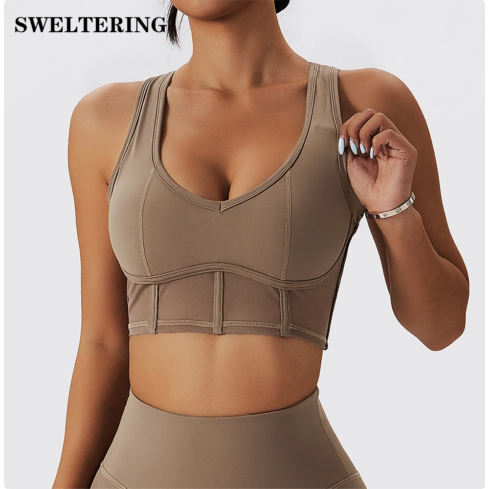 

Fast Drying Cloud Feeling Mesh Breathable Yoga Bra Top Shockproof Nude Fitness Vest Gym Running Exercise Underwear Women's