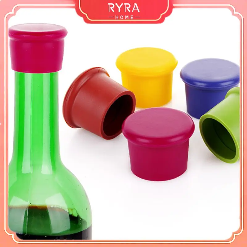 

Whole Sale 1PCS Silicone Bar Wine Stopper Fresh Keeping Bottle Cap Flavored Beer/Beverage Corks Kitchen Champagne Closures