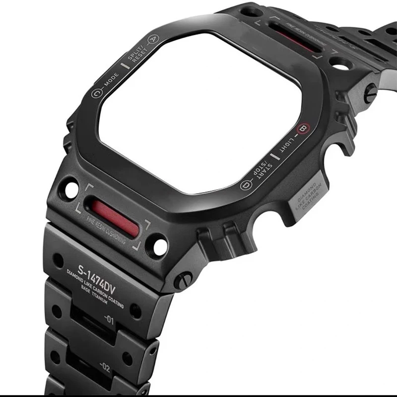 New Mecha Robot DW5600 Metal Bezel Strap 5610 Titanium GW-B5600 G5600E GWM5610 WatchBand 316 Steel Case GLX5600 GMW-B5000