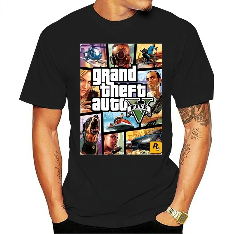 Футболка Grand Theft Auto Gta мужские игровые Графические футболки популярная футболка 5