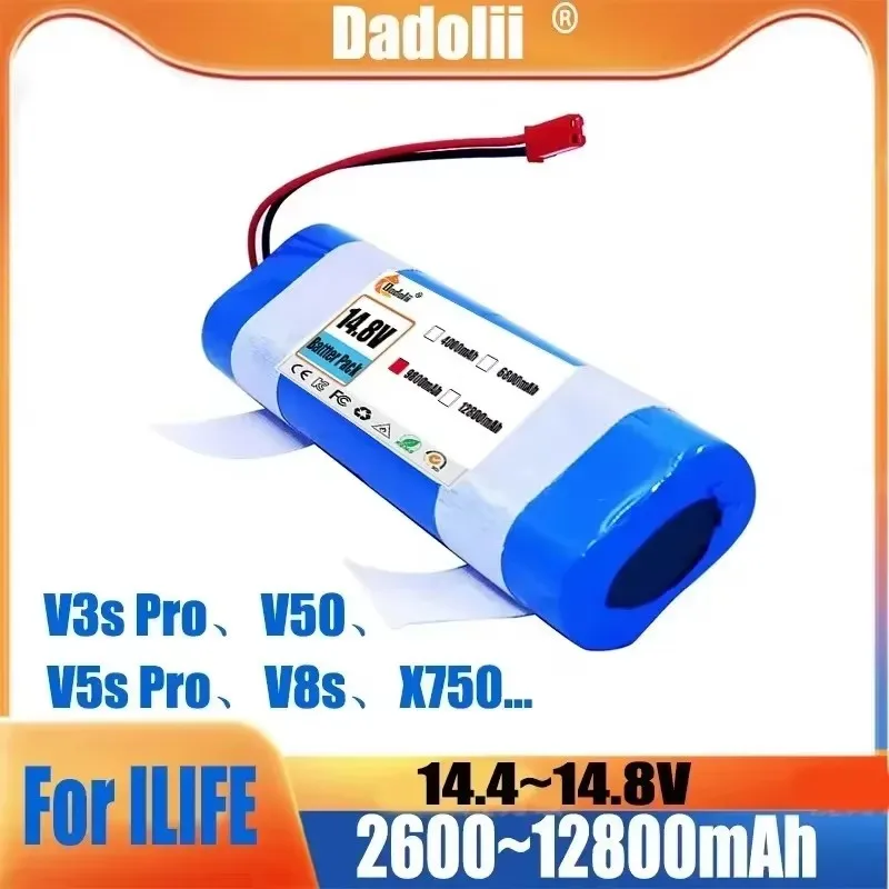 Фото Оригинальный литий-ионный аккумулятор большой емкости для серий ILIFE V3s Pro, V5s Pro, V8s, V8 Plus, V80 — 12800 мАч, 14,4 В PX-B010 №1