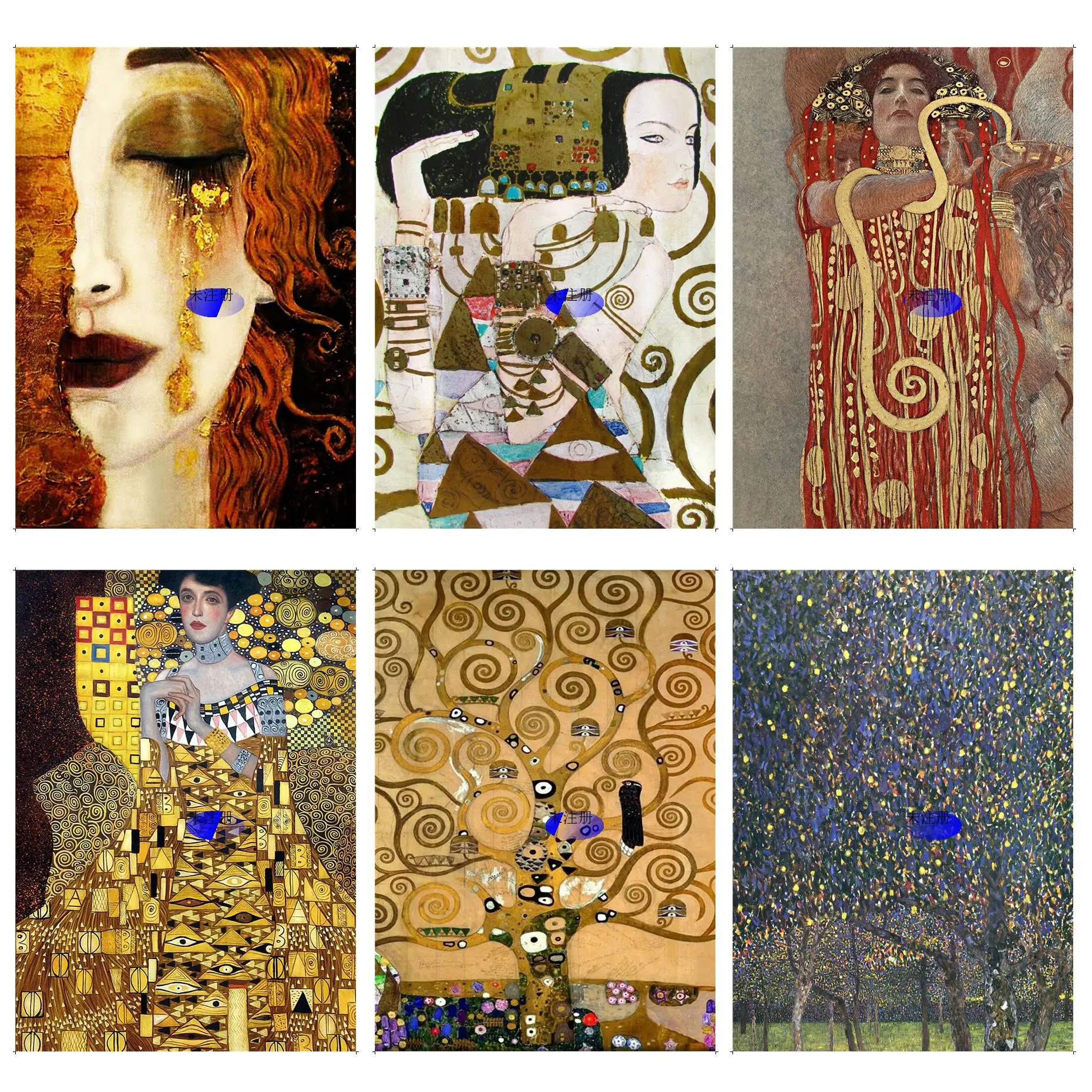 

Artist Gustav Klimt Abstract Oil Painting Vintage Posters Sticky Whitepaper Prints Posters Artwork Wall Decor