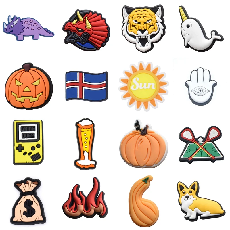 

Shoe Charms Accessories Fits for Crocs Single Sale 1pcs Decorations PVC Buckle for Kids Party Christmas Gifts Pins