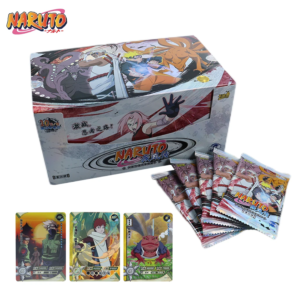 

Anime Cards NARUTO Album Collection Hokage Playing Game Hot Stamping Flash Card Uchiha Ninja Kakashi Character Kids Toys Gift