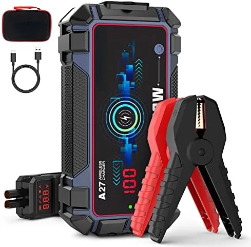 

Jump Starter Car 2500A Peak,Portable Jump Starters for Up to 8L Gas 8L Diesel Engine with Booster Function,Wireless Charging De