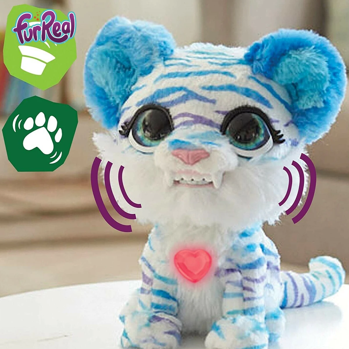 

Интерактивная плюшевая игрушка FurReal North Sabertooth Kitty Cat Girls Pet Cat, подвижная, подарок для детей на Рождество и день рождения E9587