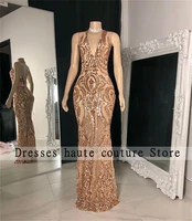 elegant shining sequins mermaid prom dresses sexy black girls sleeveless formal evening gown robes de soir%c3%a9e