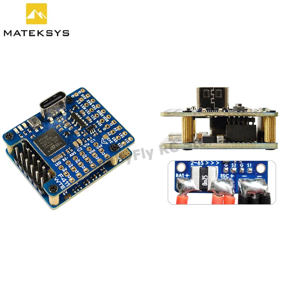 Контроллер полета MATEK F411 Φ STM32F411 INAV встроенный BEC 5V Выход 2-6S ESC 90A Датчик тока 22*22 мм