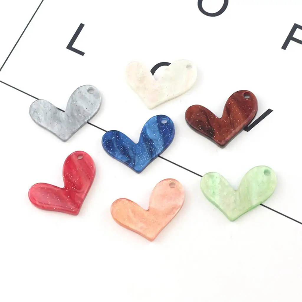 

10 шт., акриловые бусины в форме сердца, 30 х20 мм