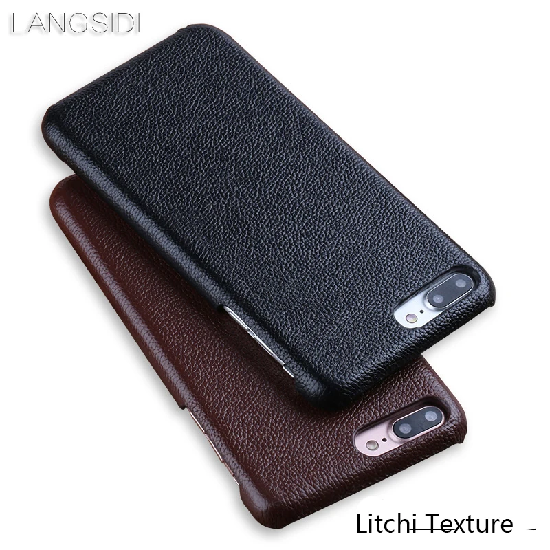 

Luxury Genuine leather Phone Case For iPhone 7Plus case Litchi Texture Ultra Slim Back Cover For 6 6S 8 Plus X XR 5 5S SE cases