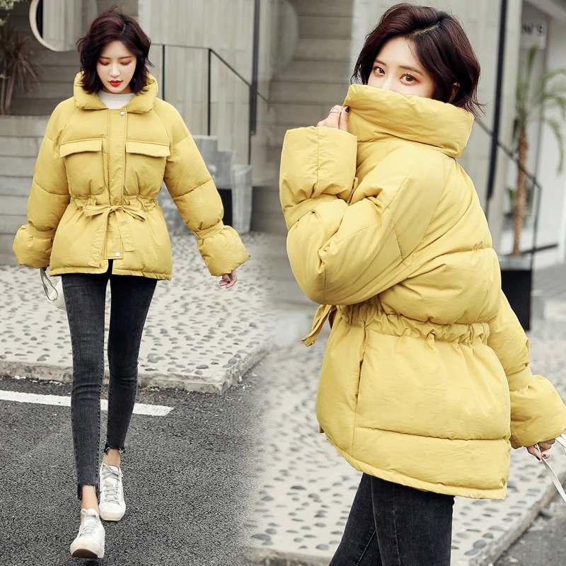 2023 New Winter Hooded Long Sleeve Solid Color Black Cotton-padded Warm Loose Big Size Jacket Women Parkas Fashion Outwear