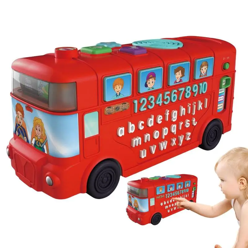 

Bus Toy Musical Play Bus With Lights Early Education Toys Montessori Letter And Number Learning Toys For Girls And Boys