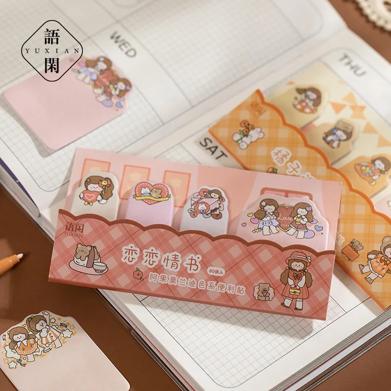 

Cute Girl Gingerbread House Series Sticky Notes Mini Memo Pads Collage DIY Scrapbooking Decoration Kawaii Stationer