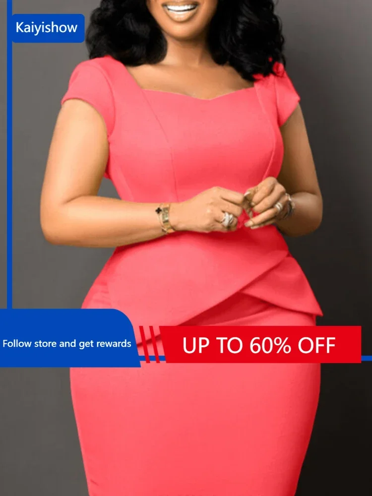 Летнее модное рабочее платье-карандаш женское элегантное офисное тонкое платье