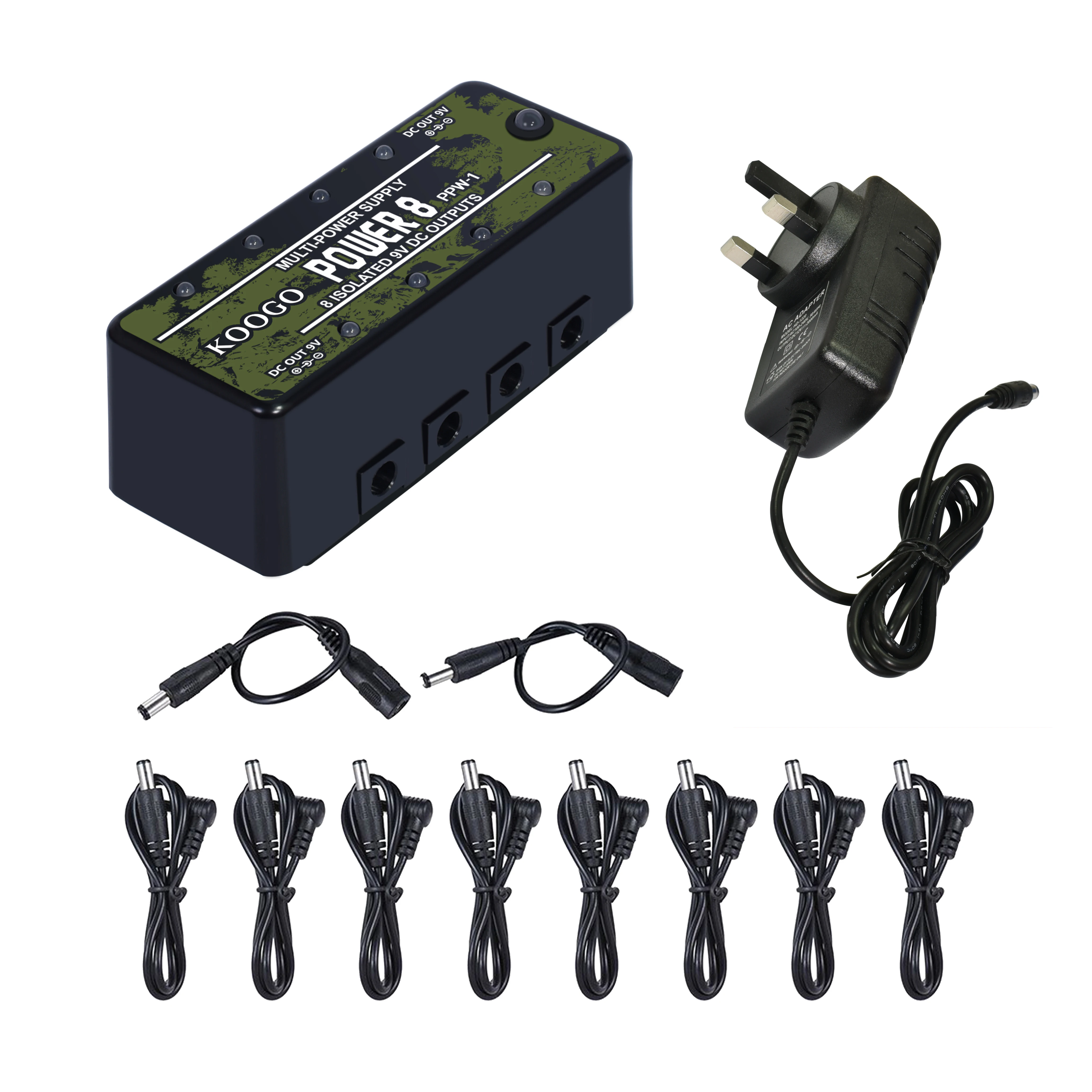 Koogo LEF-329 Mini Power Pedal Guitar Pedals Power Supply Multi Circuit Power 8 Isolated 9V Output With Short Circuit Protect
