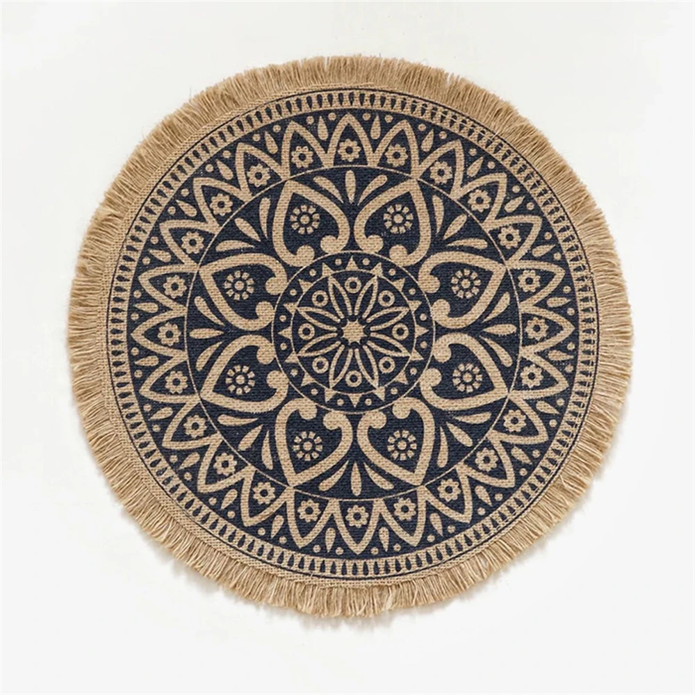 

Круглые льняные салфетки 38 см