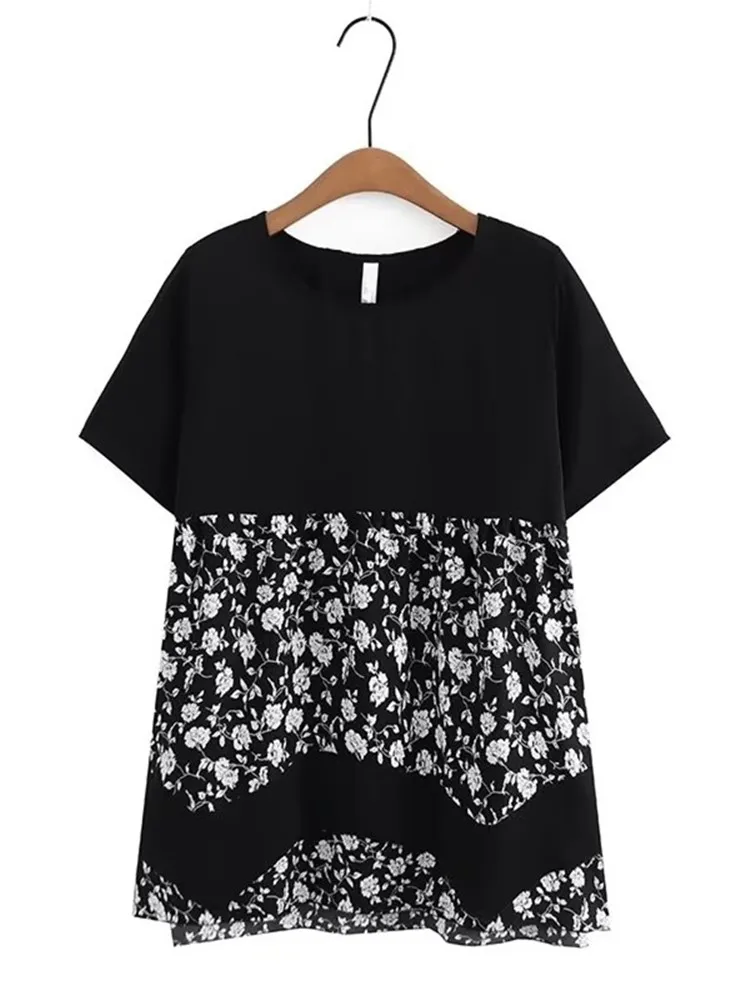 

Plus Size Women's T-Shirt High Quality, Light Weight, High Stretch Tops Round Neck Printed T-Shirt For Ladies Up To 300 Lbs Wear