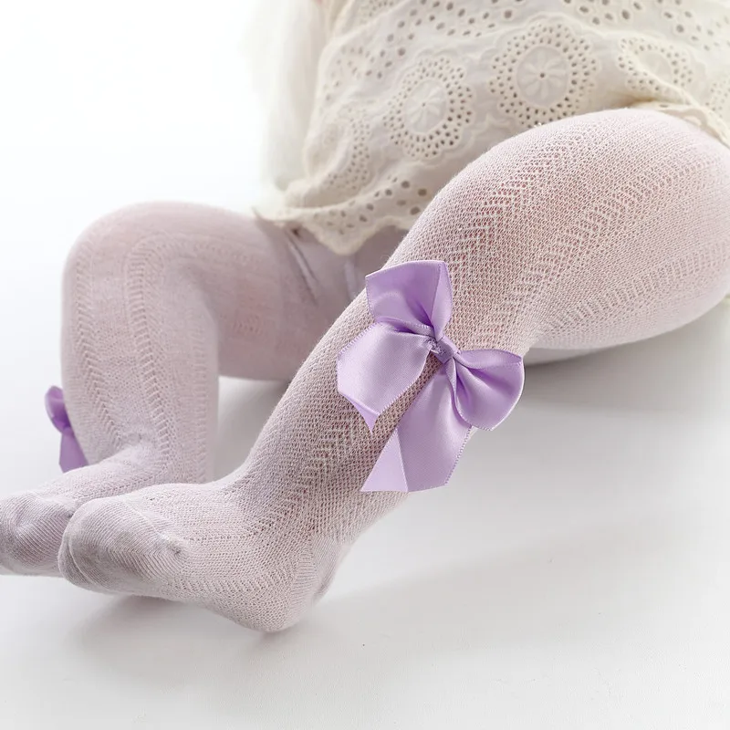 Children Tights Cotton Princess Girl Render Pantyhose Baby Lovely Bowknot Panty Hose Thin New Kids Little Girl Tights Wholesale images - 6
