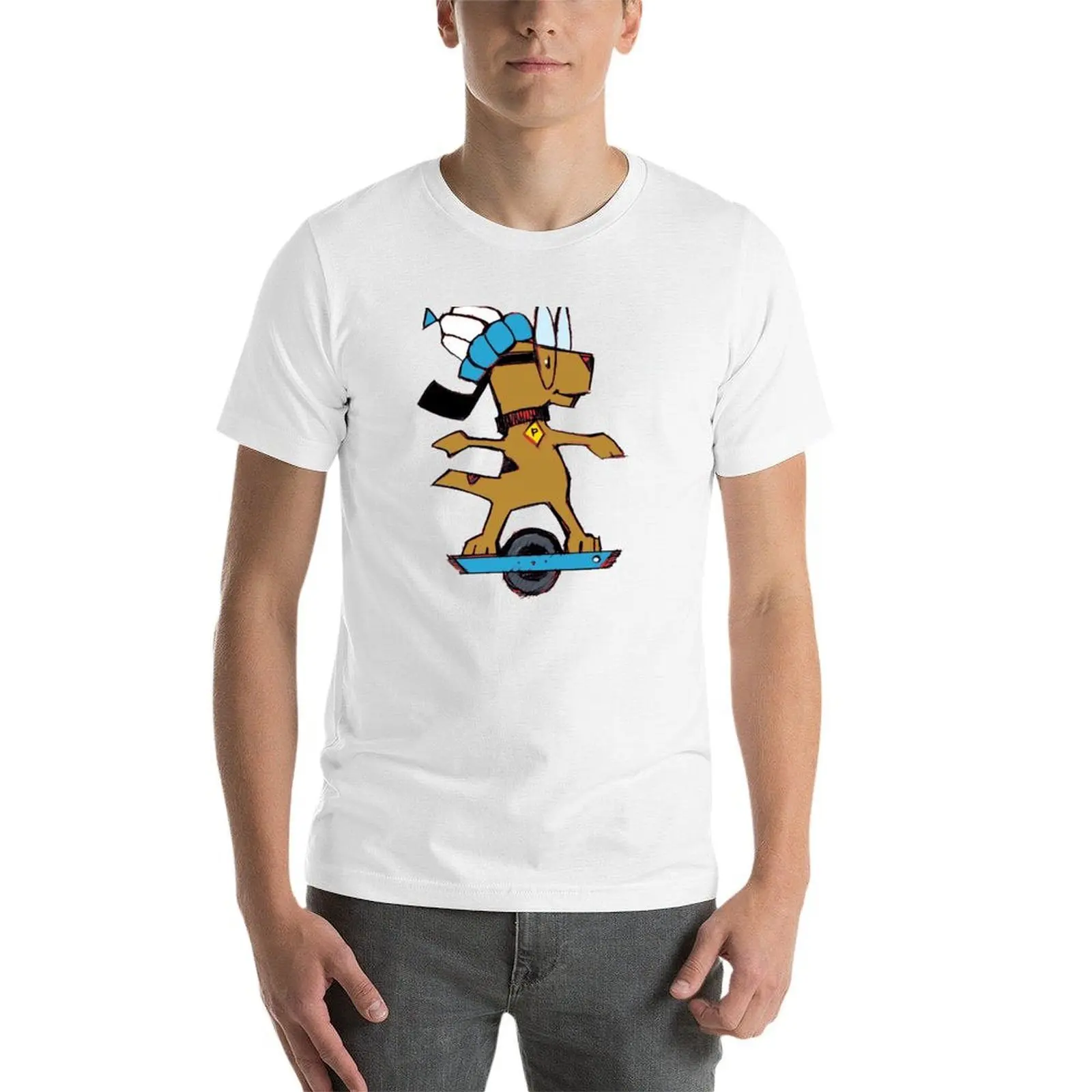 Фото Футболка Onewheel Puppy Floating, 100% хлопок, мужская, комплект из хлопковых футболок, мужская хлопковая футболка №3