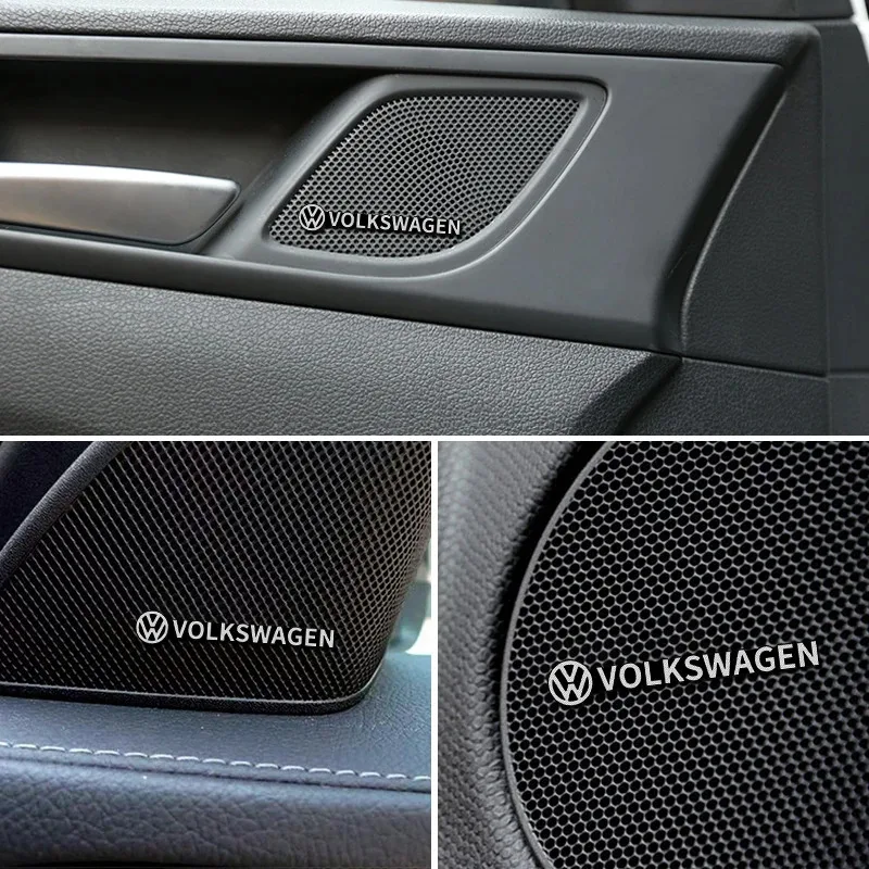 

4 шт. 3D алюминиевый динамик стерео динамик значок эмблема наклейка для Volkswagen Golf Polo Passat Tiguan аксессуары