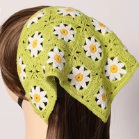 french girl bandanas vintage scarf band flower women hair fashion 2022 new turban accessories braided y7q4