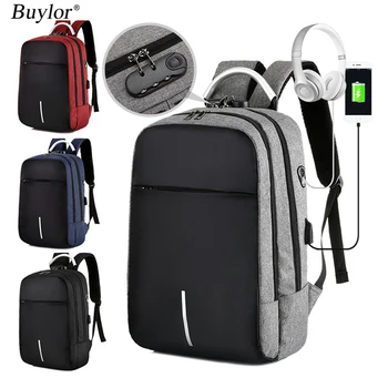 Buylor Anti-theft Combination Lock Laptop Backpack 15.6 Inch Large Capacity Bag Business Slim Backpack With Computer Compartment