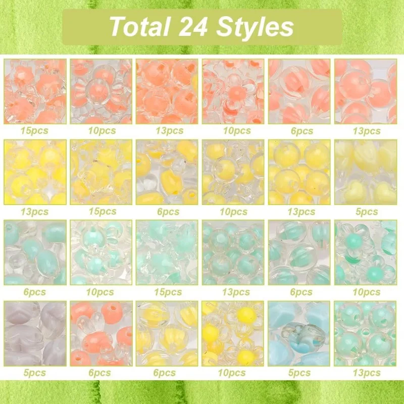 234 Шт. Акриловые Бусины Разных Пастельных Цветов С Красочными Звездами И