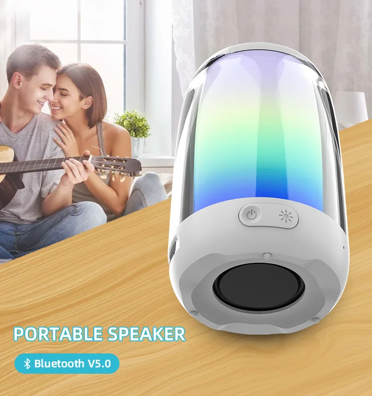 

Portable Wireless Bluetooth Speaker Plug-in card Outdoor Subwoofer IPX6 Waterproof Dazzling Light Speakers Colorful 360° Sound