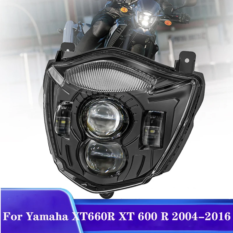 Фото Светодиодная фара для Yamaha XT660R XT 600R 2004-2016 XT660X 2004-2006 E24 E-mark, лампа головного света для мотоцикла с DRL №1