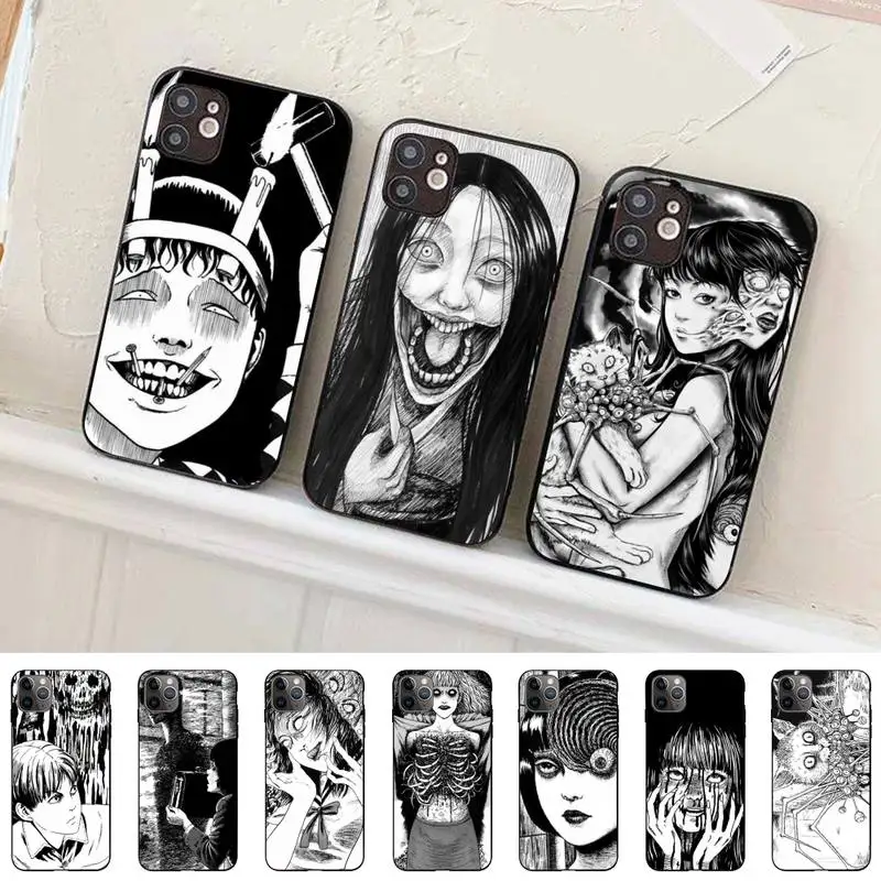 

Junji Ito Terror Horror Anime Phone Case for iPhone 11 12 13 Mini Pro Max 8 7 6 6S Plus X 5 SE 2020 XR XS Funda Case