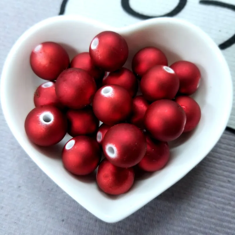

Brand New Dark Red Resin Beads DIY Jewelry Accessories Home Curtain Table Lamp Wine Cabinet Decoration 14mm * 8 Pieces