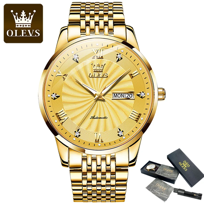 

OLEVSTop Brand Luxury Automatic Watch for Men Mechanical Waterproof Stainless Steel Wristwatch Fashion Watches relogio masculino