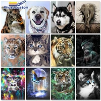 photocustom interior painting by numbers crafts canvas painting animals diy markers by numbers for adults home decor