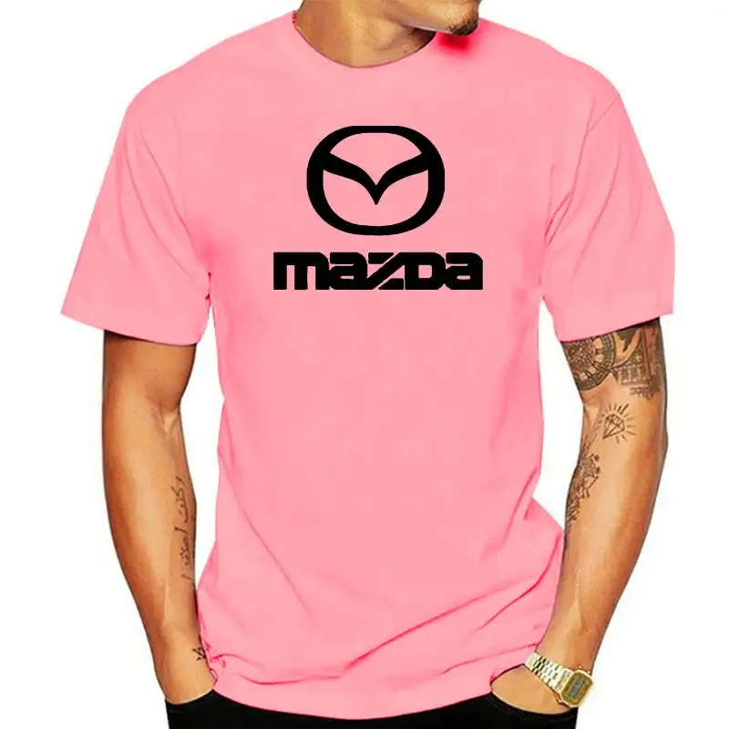

Модные летние мужские футболки с логотипом автомобиля Mazda, Повседневная хлопковая футболка высокого качества в стиле хип-хоп с коротким рук...
