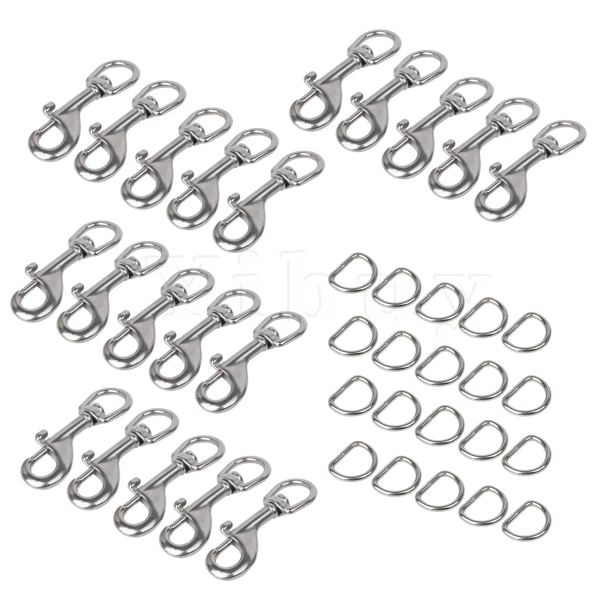 

20Pcs Bolt Snap Swivel-Eye Bolt Lifting Chains with 20Pcs Metal D Ring