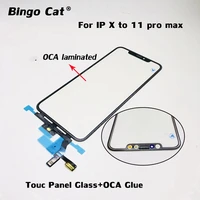 10pc touch screen digitizer sensor with oca hollow glue for iphone x xs xr 11 12 pro max touch panel sensor outer glass part