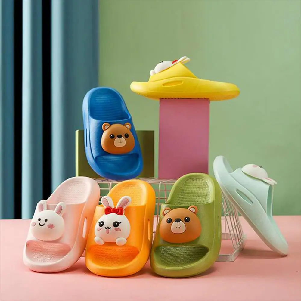 

New Bunny Summer Children's Slippers Bathroom Beach Shoes For Boys And Girls Non-slip Cartoon Soft Comfortable Sandals