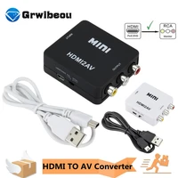 grwibeou10pcs 1080p hdmi compatible to av converter scaler adapter video composite converter hd to rca cvsb lr support ntsc pal