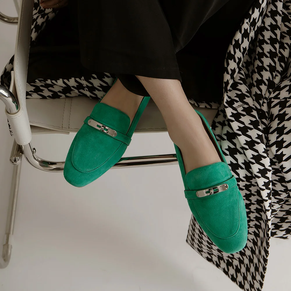 2022 Лоферы туфли женские повседневные слипоны на плоской подошве весна-осень -