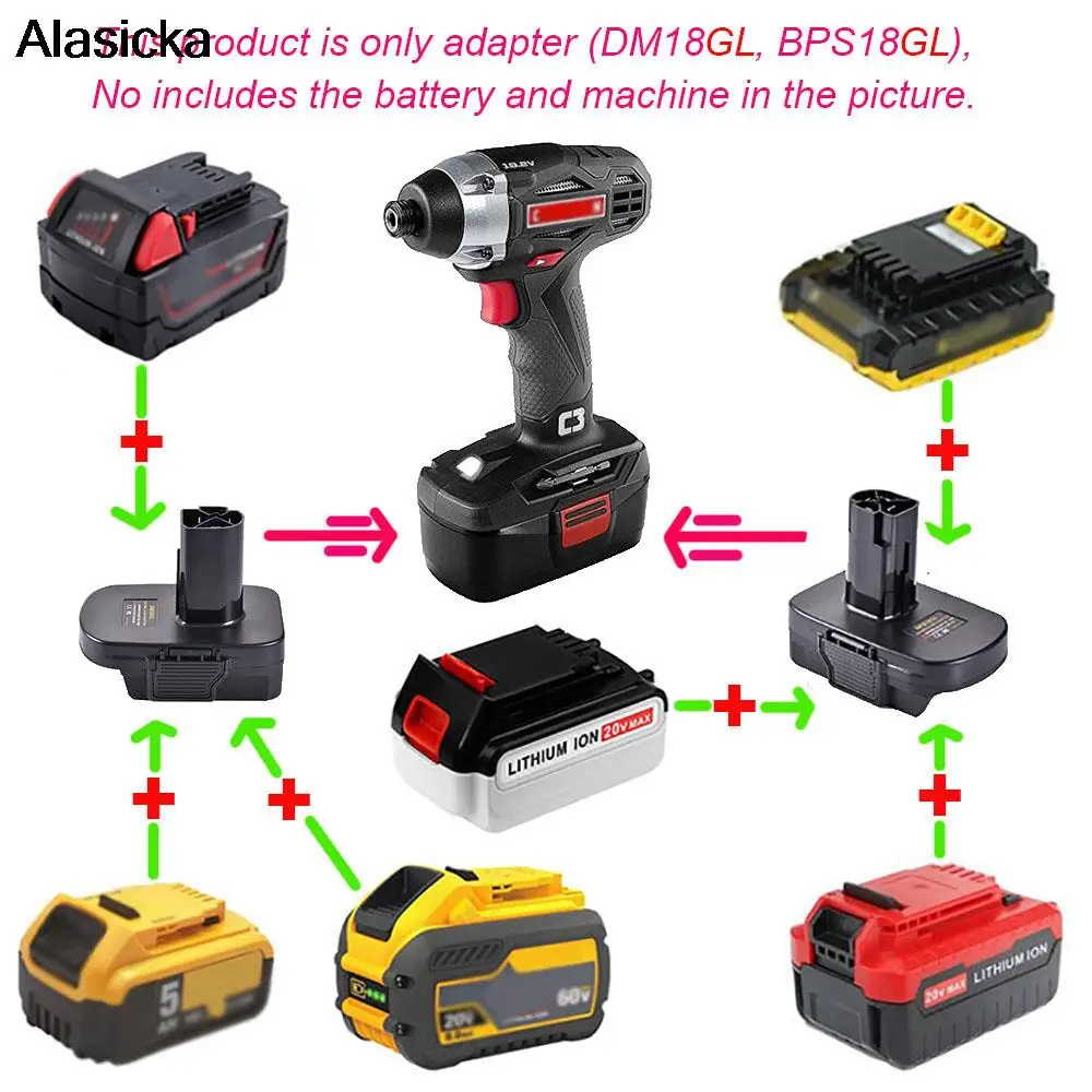 Фото Адаптер USB зарядное устройство DM18GL BPS18GL использование DeWolt Milwaukee Black Decker Porter-кабель Stanley литий-ионная батарея для ремесленного инструмента 19,2 ... №1
