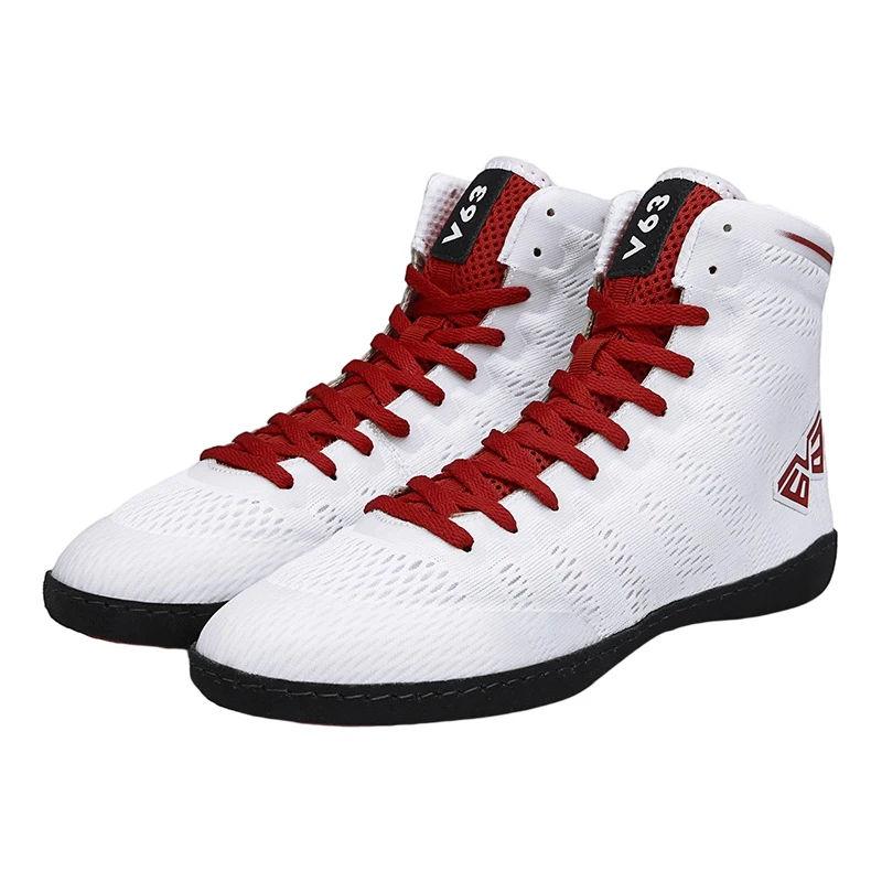 

Professional Boxing Wrestling Shoes Rubber Outsole Breathable Combat Shoes Sneakers Black Men Squat Strength Training