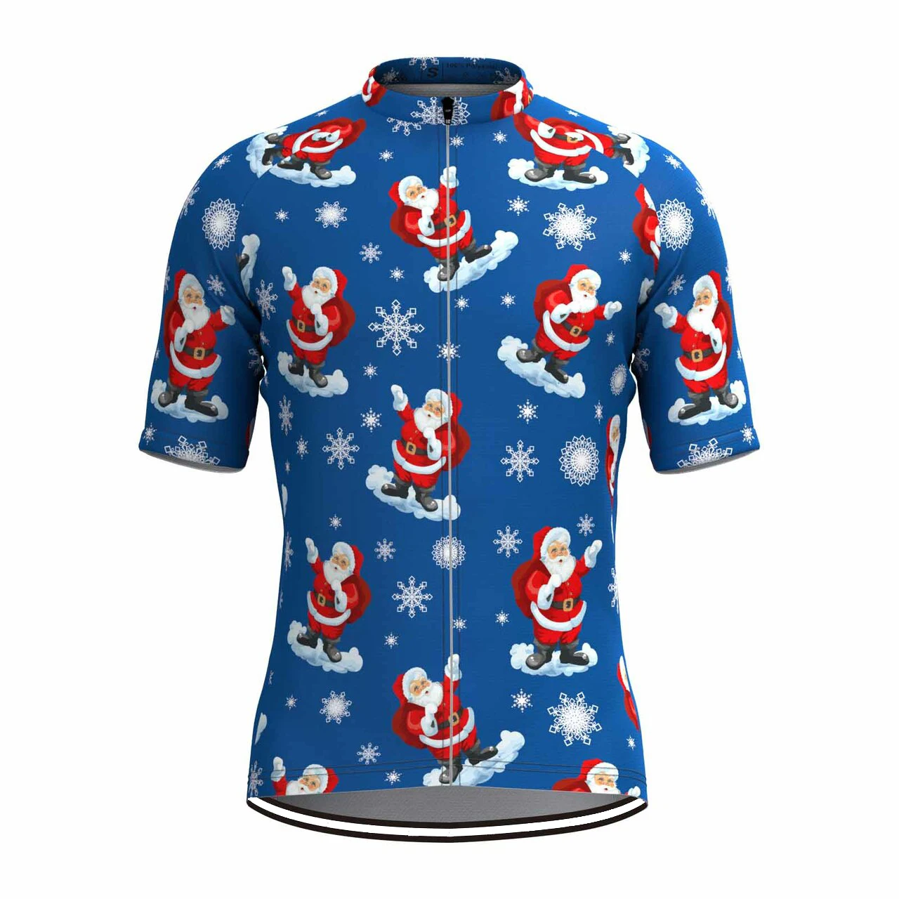 

2022 Team Men's Merry Christmas Santa Gifts Cycling Jersey Blue