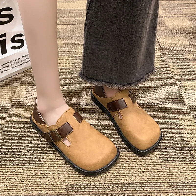 Женские туфли без шнуровки в Корейском стиле универсальные осенние на платформе