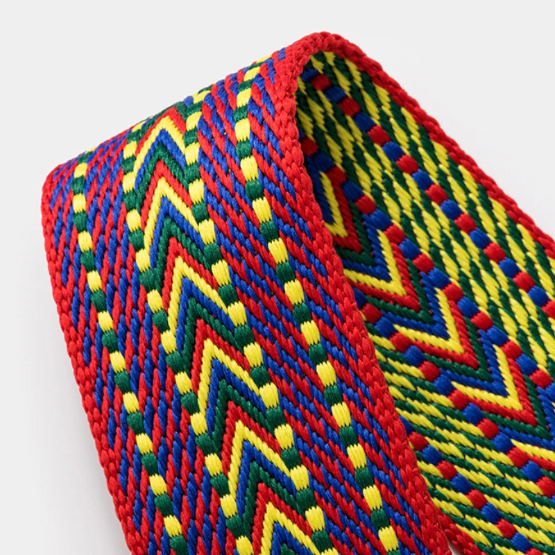 5cm Wax Line Weave Wide Bags Straps Bag Accessories Cowhide Shoulder Crossbody Strap for Canvas Bucket Tote Handbags V Pattern